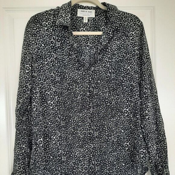Anthropologie Cloth & Stone Floral Long Sleeve Button Down Shirt Size M - Picture 1 of 8
